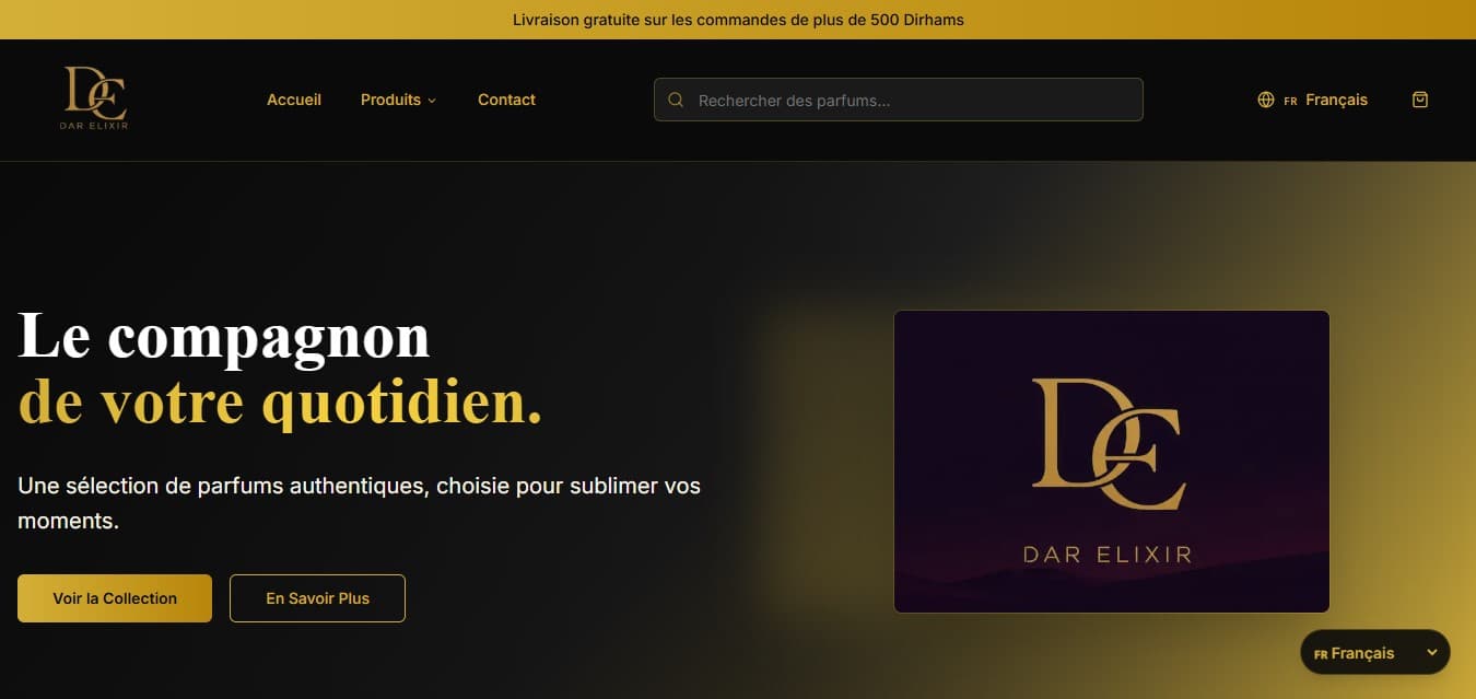 Dar Elixir Perfume Website